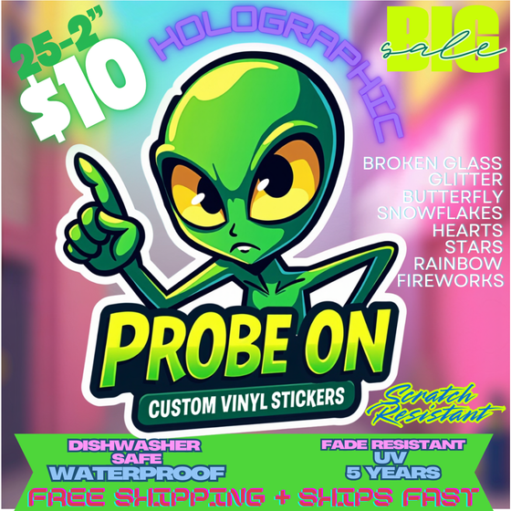 Custom Holographic Vinyl Stickers